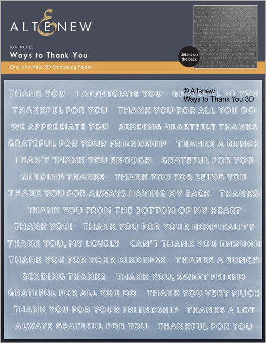 Ways to Thank You 3D Embossing Folder | Altenew