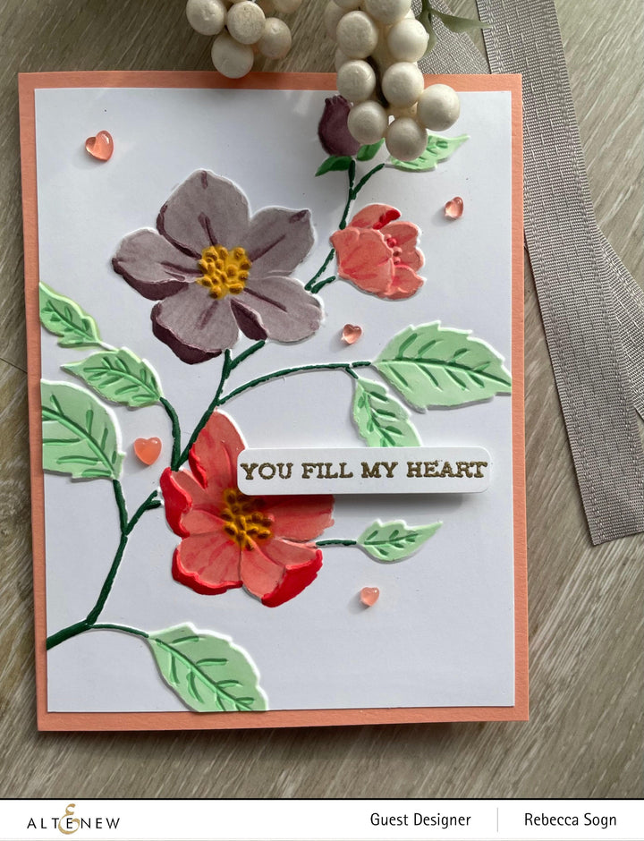 Part A-Glitz Art Craft Co.,LTD Embossing Folder Woods Rose 3D Embossing Folder