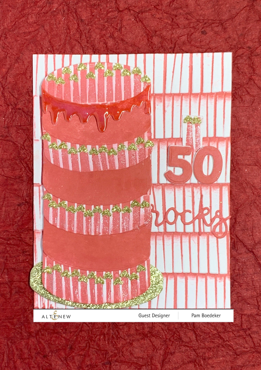Altenew Fringe 3D Embossing Folder showing intricate fringe pattern design for paper crafting and embossing projects.