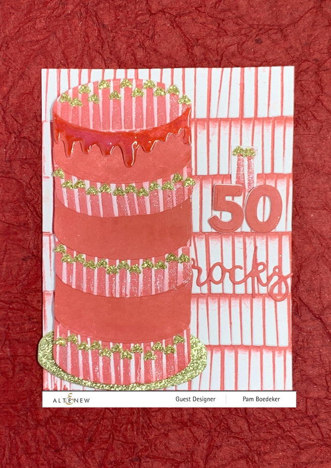 Altenew Fringe 3D Embossing Folder showing intricate fringe pattern design for paper crafting and embossing projects.