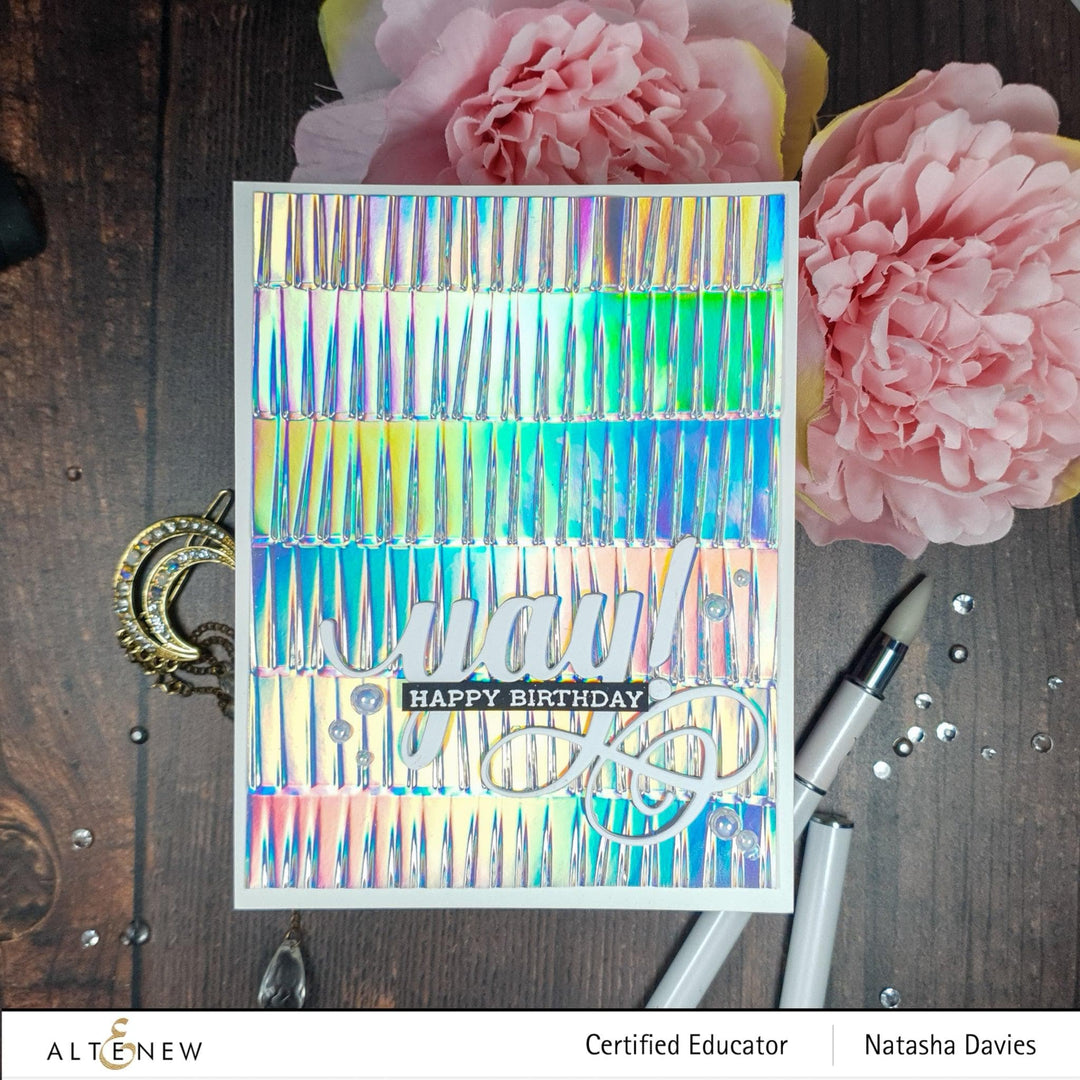 Altenew Fringe 3D Embossing Folder showing intricate fringe pattern for paper crafting and embossing projects.