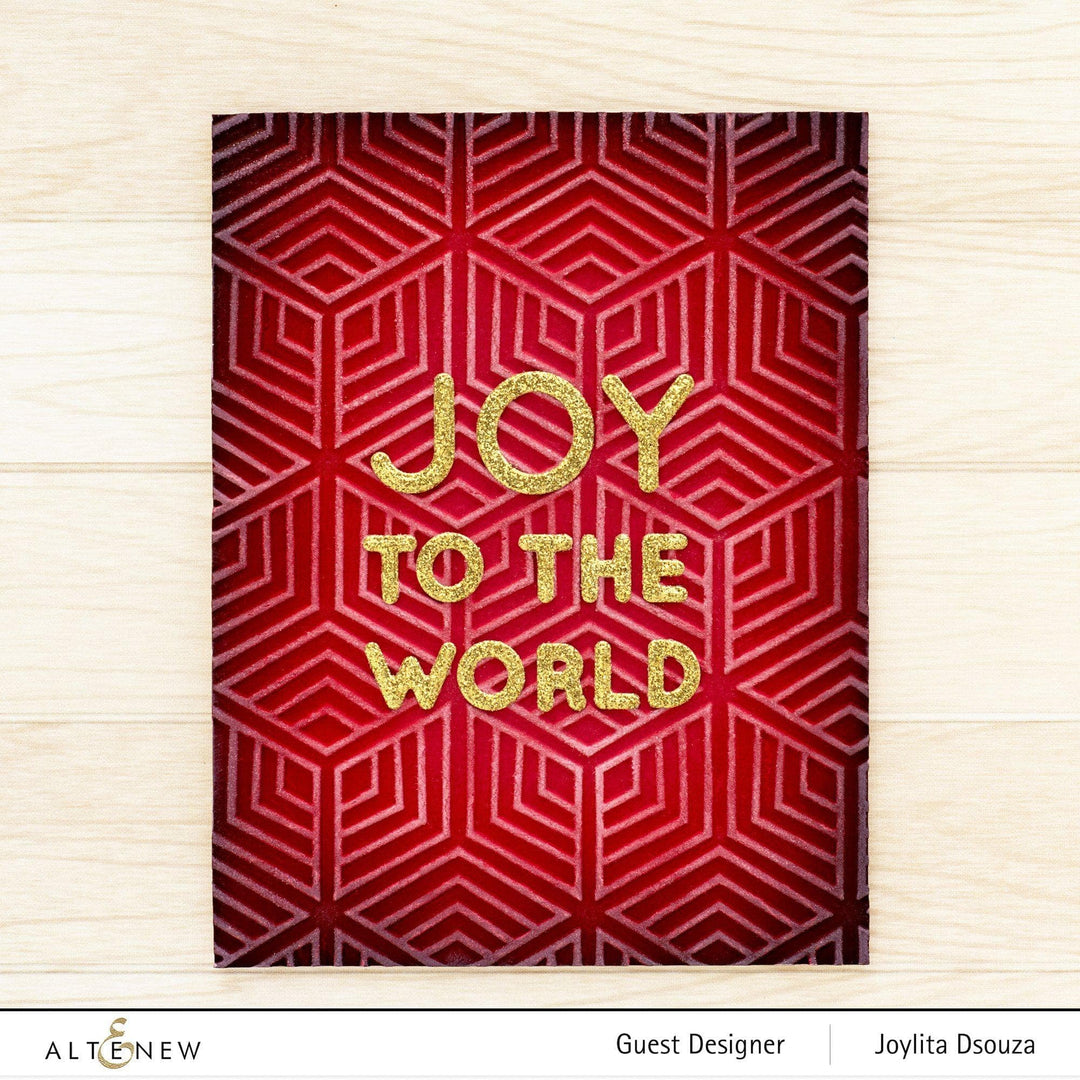 Altenew Geo Diamonds 3D Embossing Folder showing a textured diamond pattern on paper for crafting and card making.