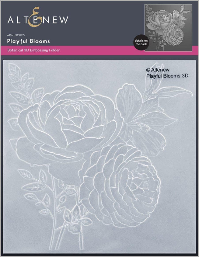 Altenew Playful Blooms 3D Embossing Folder with floral design for creative paper crafting and card making.