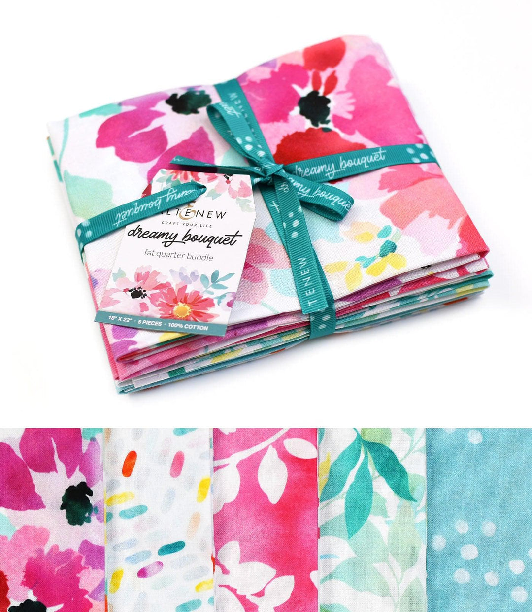 Dreamy Bouquet Fabric Fat Quarter Collection (5 pcs)