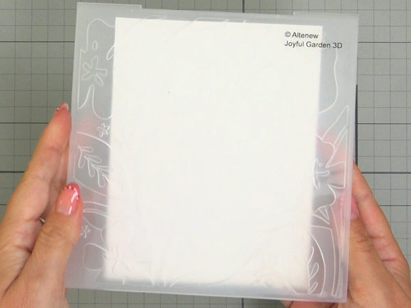 Place the cardstock inside the embossing folder.