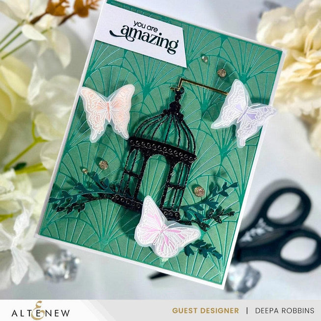 Altenew Deco Fan Hot Foil Plate with intricate fan pattern for hot foil embossing and crafting projects