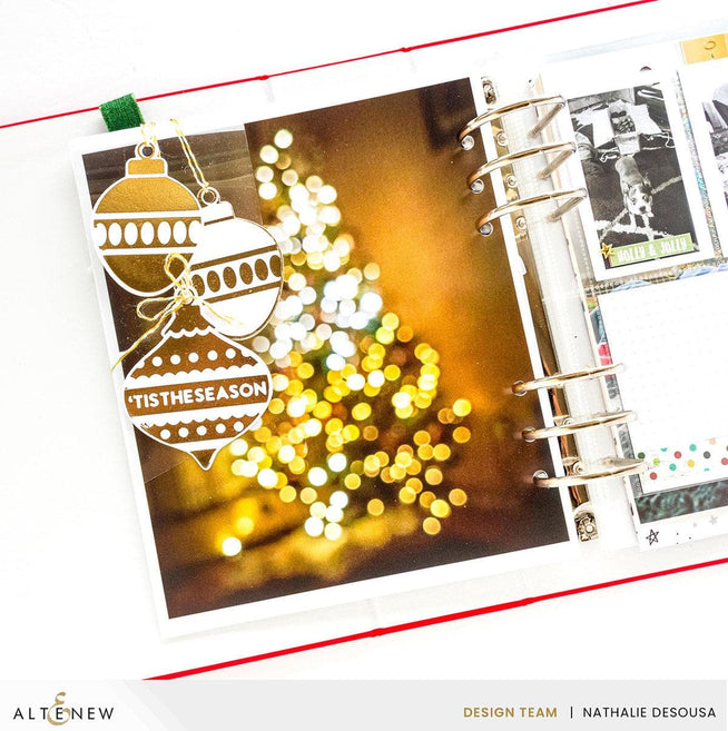 Altenew Jolly Ornaments hot foil plate and die bundle with festive holiday designs for elegant crafting and card making.