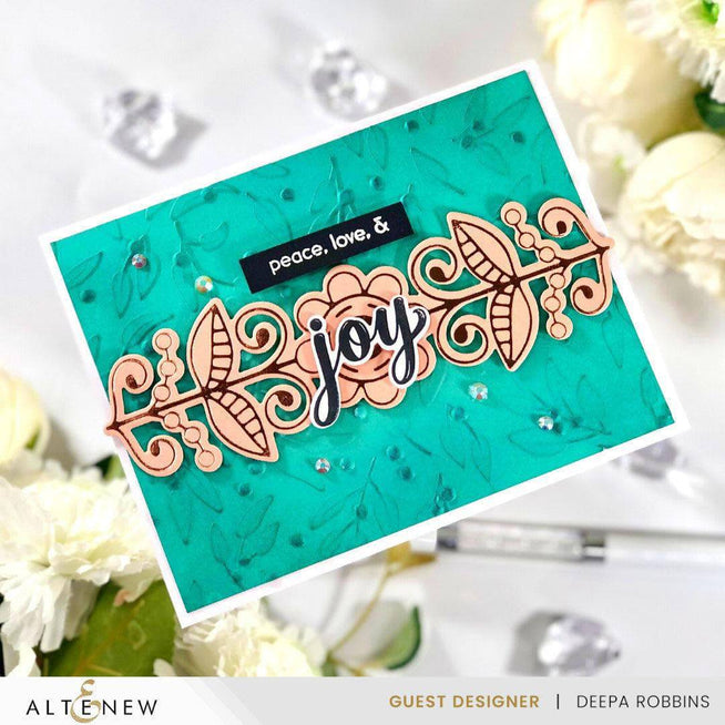 Altenew Nordic Vines hot foil plate and die bundle with intricate vine designs for elegant card making and craft projects.