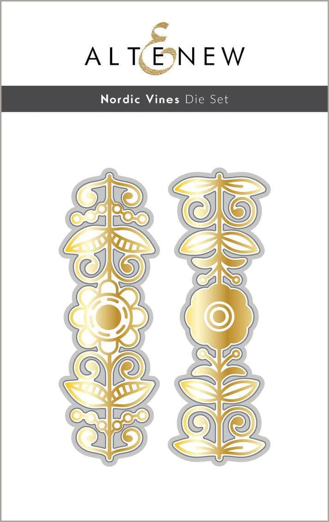 Altenew Nordic Vines hot foil plate and die bundle featuring elegant, intricate vine designs for crafting and decorating.