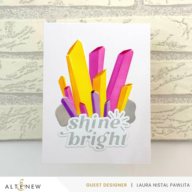 Altenew Sunshine Greeting hot foil plate and die bundle with sun and floral designs for greeting cards and craft projects.