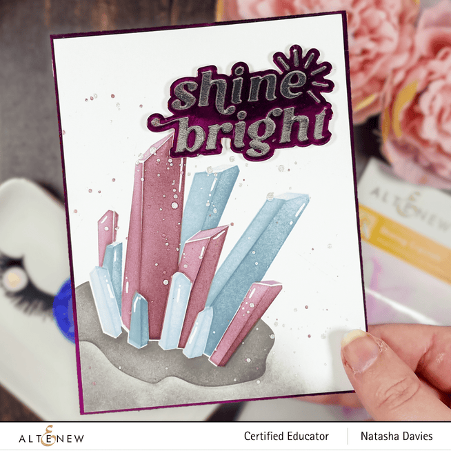Altenew Sunshine Greeting hot foil plate and die bundle with sunny, cheerful design for card making and crafting projects.
