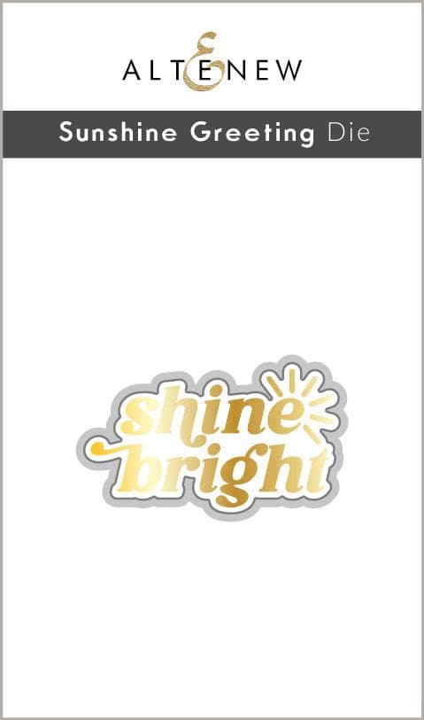 Altenew Sunshine Greeting hot foil plate and die bundle with sunny floral design for greeting cards and crafts.