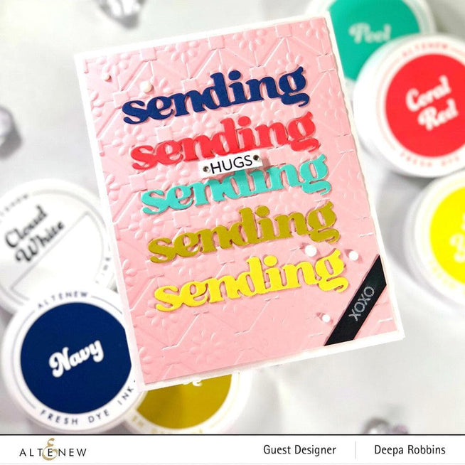 Altenew Versatile Greetings 2 hot foil plate and die bundle for crafting, featuring elegant greeting designs on metal plates.