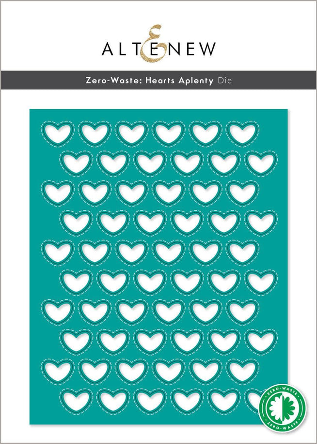 Altenew Zero Waste Hearts Aplenty hot foil plate and die bundle for crafting and card-making projects.