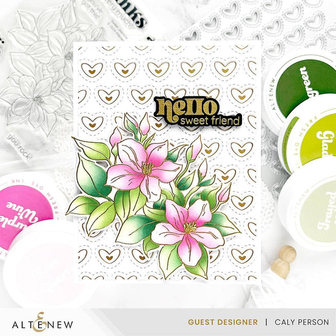 Altenew Zero Waste Hearts Aplenty hot foil plate and die bundle for crafting, featuring heart-shaped designs on metal plates and dies.