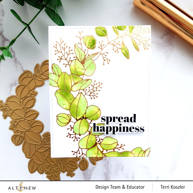 Part A-Glitz Art Craft Co.,LTD Hot Foil Plate Eucalyptus Wreath Hot Foil Plate