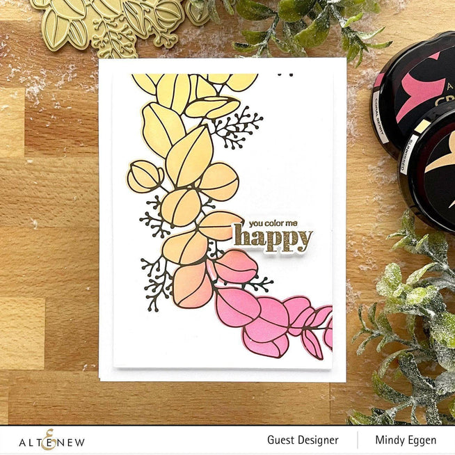 Part A-Glitz Art Craft Co.,LTD Hot Foil Plate Eucalyptus Wreath Hot Foil Plate