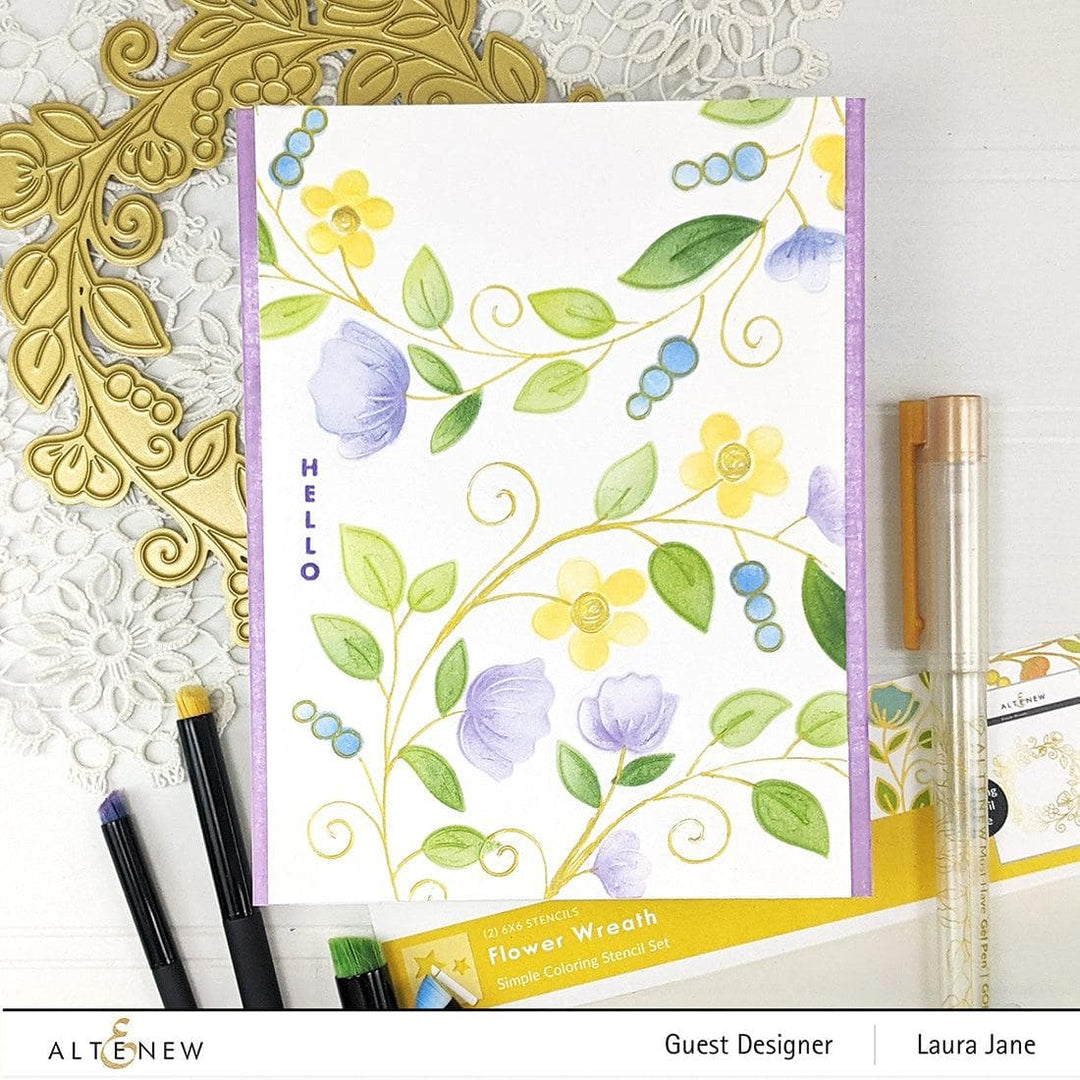 Part A-Glitz Art Craft Co.,LTD Hot Foil Plate Flower Wreath Hot Foil Plate