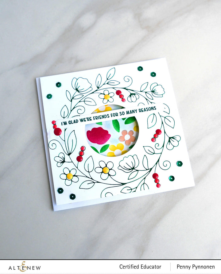 Part A-Glitz Art Craft Co.,LTD Hot Foil Plate Flower Wreath Hot Foil Plate