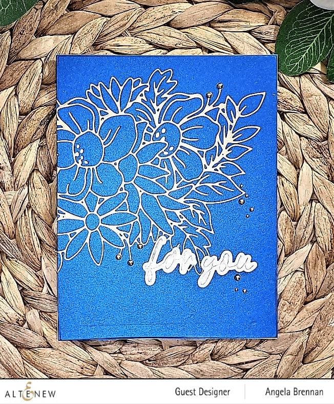 Altenew Flowery Bouquet Hot Foil Plate with intricate floral design for embossing and foil stamping crafts.
