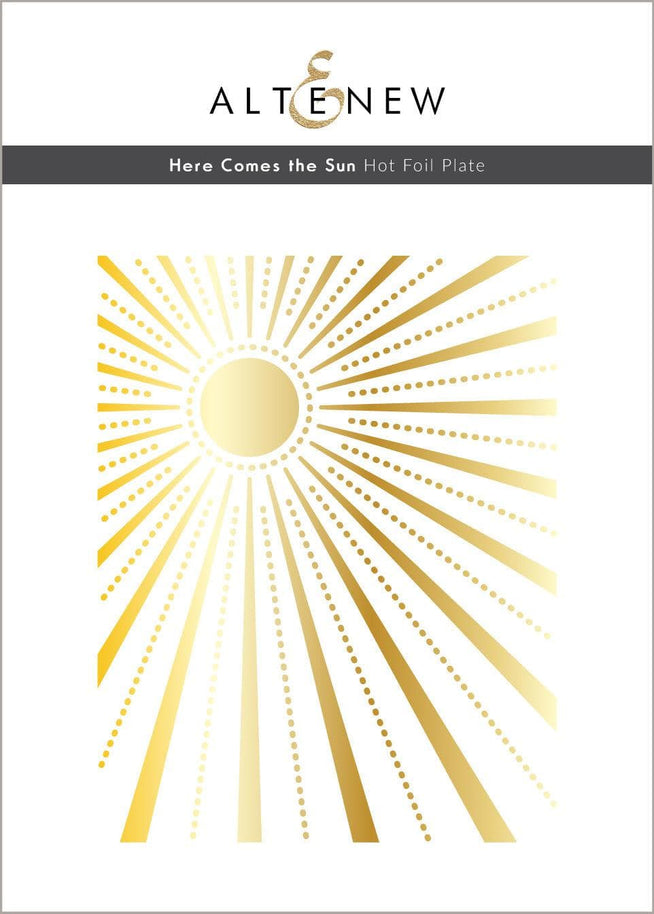 Altenew Here Comes the Sun hot foil plate for crafting, featuring sun and rays design for decorative foil accents.