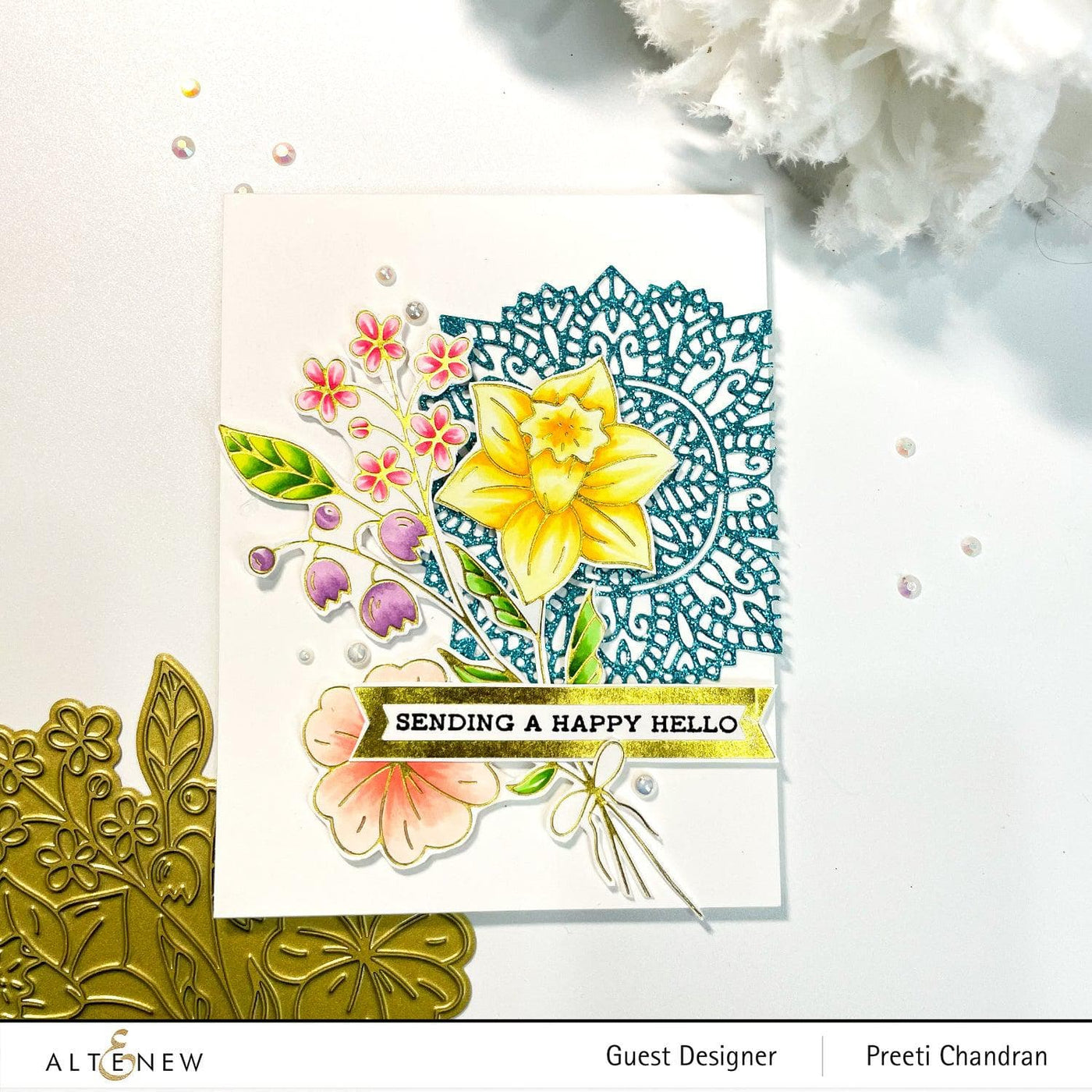 Part A-Glitz Art Craft Co.,LTD Hot Foil Plate Morning Blooms Hot Foil Plate