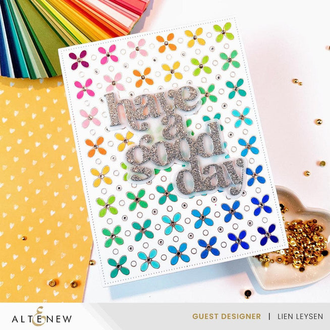 Altenew Petal Harmony Hot Foil Plate with intricate floral petal design for crafting and card making projects.