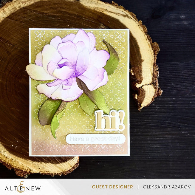 Altenew Petal Harmony Hot Foil Plate with intricate floral design for crafting and embossing projects.