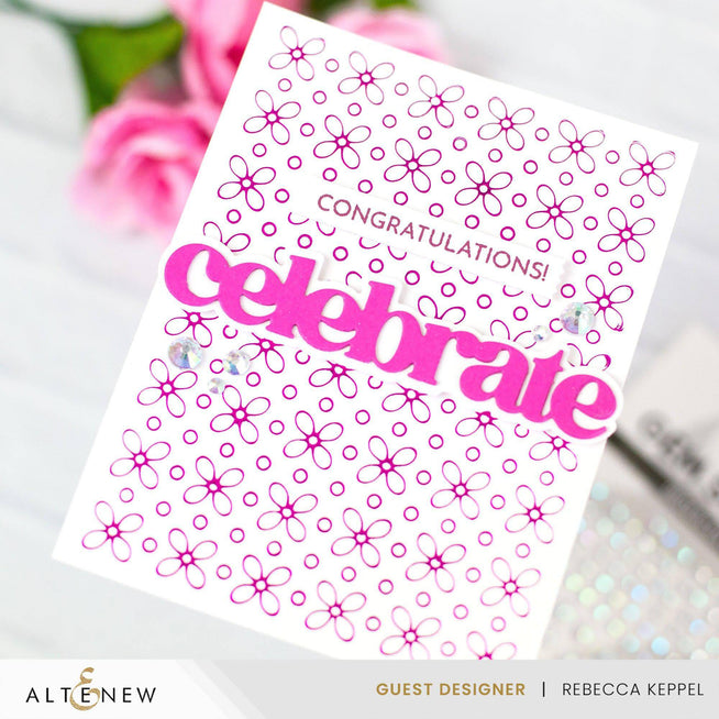 Altenew Petal Harmony hot foil plate with intricate floral design for card making and craft projects.