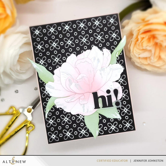 Altenew Petal Harmony Hot Foil Plate with intricate floral petal design for crafting and embossing projects.