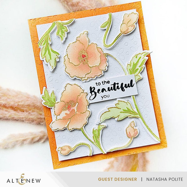 Altenew Petal Harmony hot foil plate with intricate floral petal design for crafting and embossing projects.