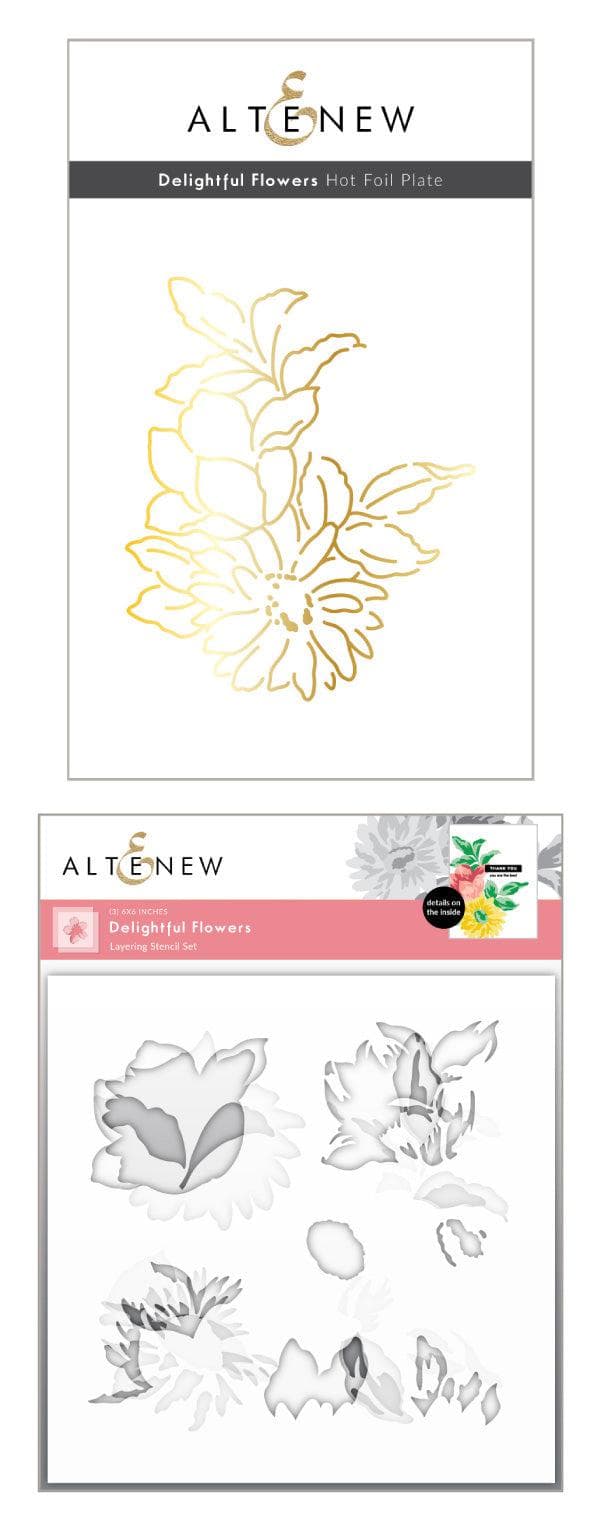 Altenew Hot Foil Plate & Stencil Bundle Delightful Flowers Hot Foil Plate & Stencil Bundle