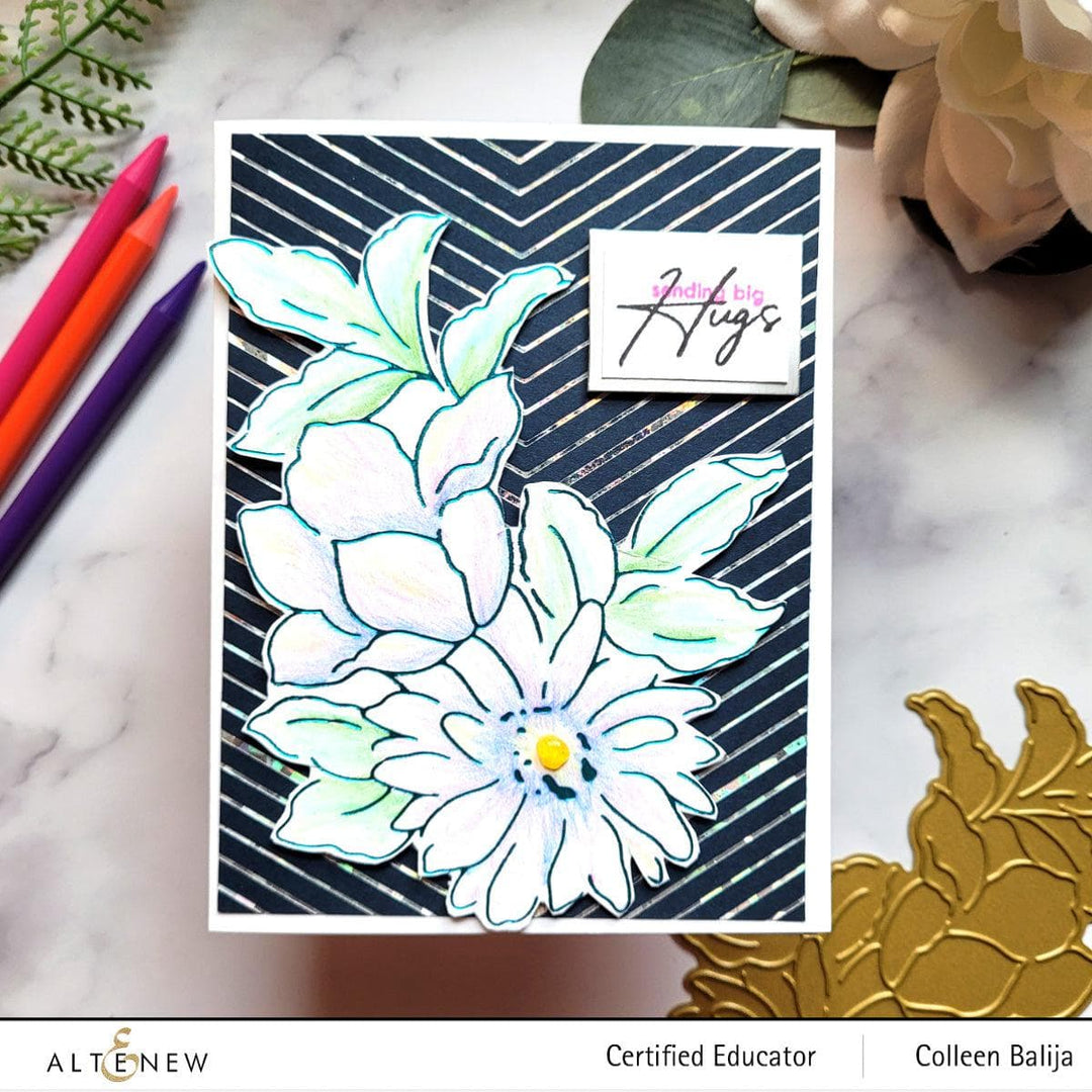 Altenew Hot Foil Plate & Stencil Bundle Delightful Flowers Hot Foil Plate & Stencil Bundle