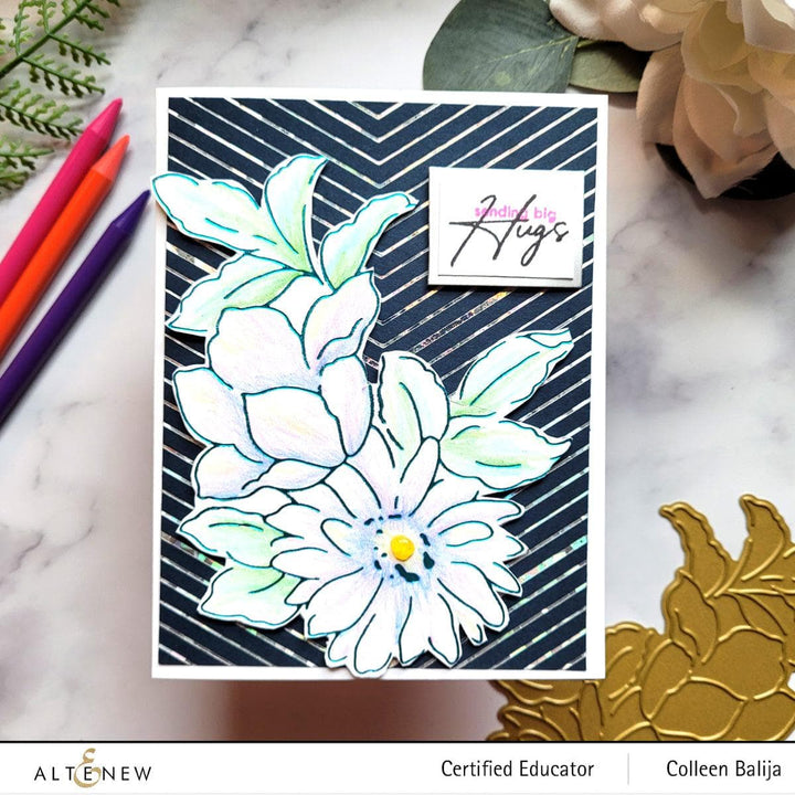 Altenew Hot Foil Plate & Stencil Bundle Delightful Flowers Hot Foil Plate & Stencil Bundle