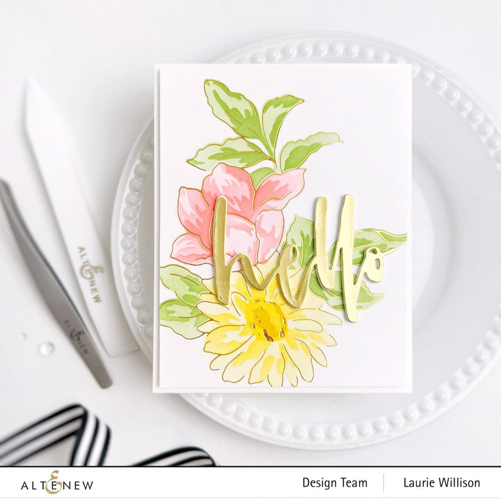 Altenew Hot Foil Plate & Stencil Bundle Delightful Flowers Hot Foil Plate & Stencil Bundle