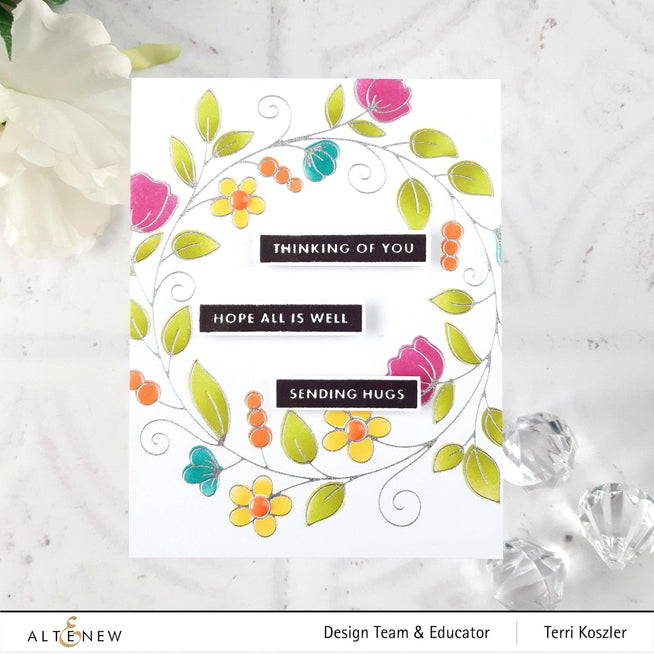 Altenew Hot Foil Plate & Stencil Bundle Flower Wreath Hot Foil Plate & Stencil Bundle