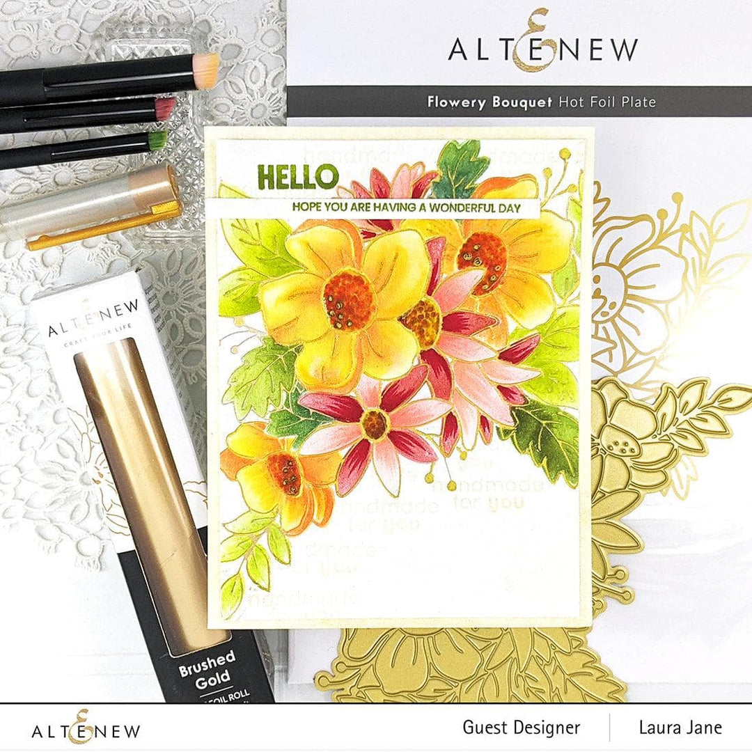 Altenew Stamp & Die & Hot Foil Plate Bundle Flowery Bouquet Hot Foil Plate & Stencil Bundle