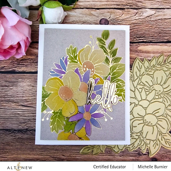 Altenew Stamp & Die & Hot Foil Plate Bundle Flowery Bouquet Hot Foil Plate & Stencil Bundle