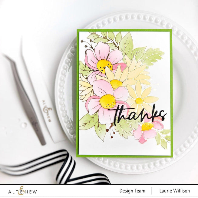 Altenew Stamp & Die & Hot Foil Plate Bundle Flowery Bouquet Hot Foil Plate & Stencil Bundle