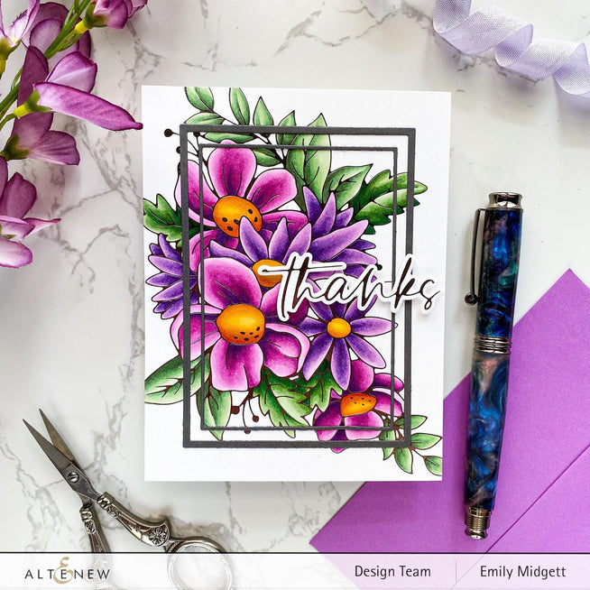 Altenew Stamp & Die & Hot Foil Plate Bundle Flowery Bouquet Hot Foil Plate & Stencil Bundle