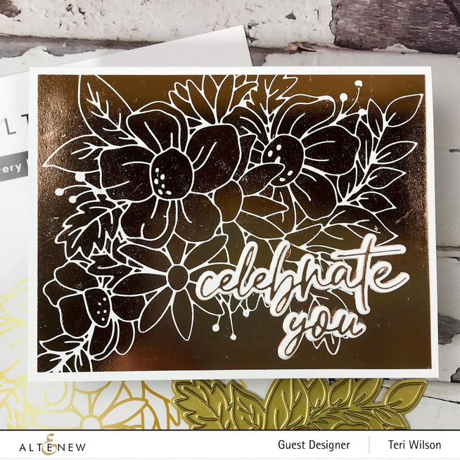 Altenew Stamp & Die & Hot Foil Plate Bundle Flowery Bouquet Hot Foil Plate & Stencil Bundle
