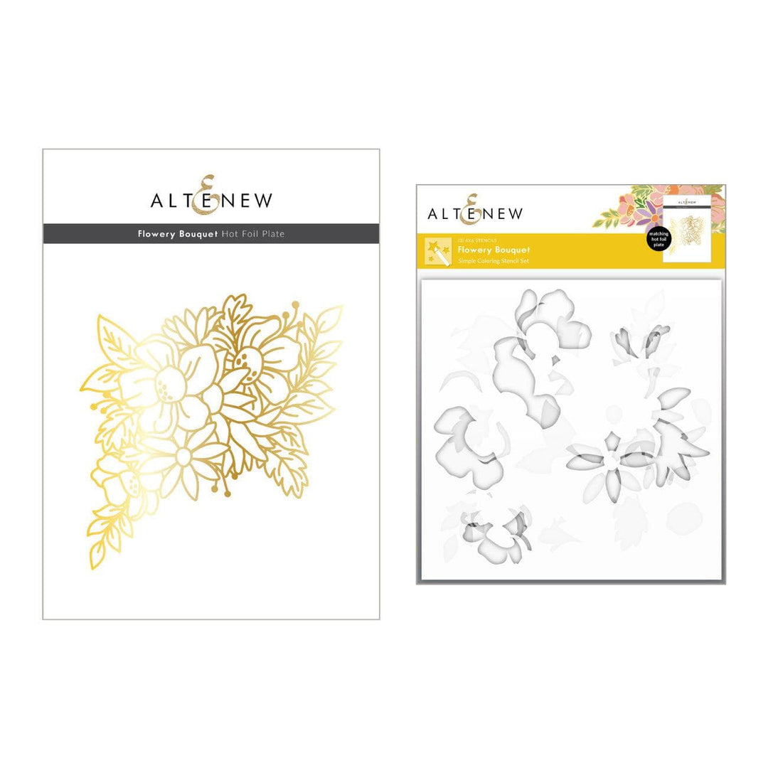 Altenew Stamp & Die & Hot Foil Plate Bundle Flowery Bouquet Hot Foil Plate & Stencil Bundle