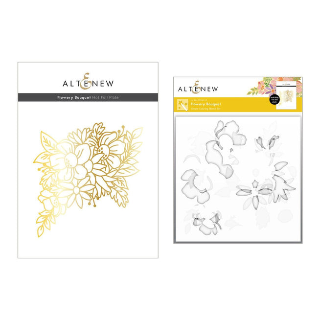Altenew Stamp & Die & Hot Foil Plate Bundle Flowery Bouquet Hot Foil Plate & Stencil Bundle