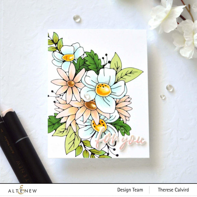 Altenew Stamp & Die & Hot Foil Plate Bundle Flowery Bouquet Hot Foil Plate & Stencil Bundle