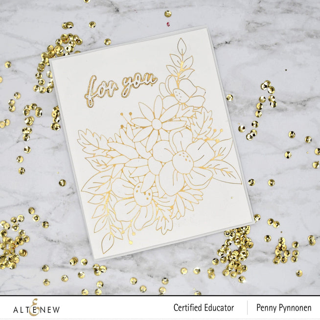 Altenew Stamp & Die & Hot Foil Plate Bundle Flowery Bouquet Hot Foil Plate & Stencil Bundle