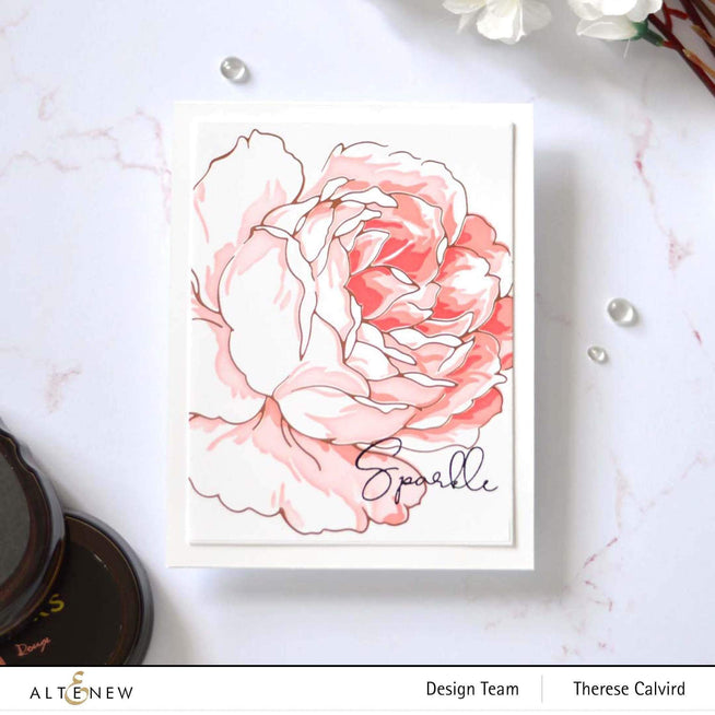 Altenew Gilded Rose hot foil plate and stencil bundle featuring a floral rose design for elegant crafting projects.