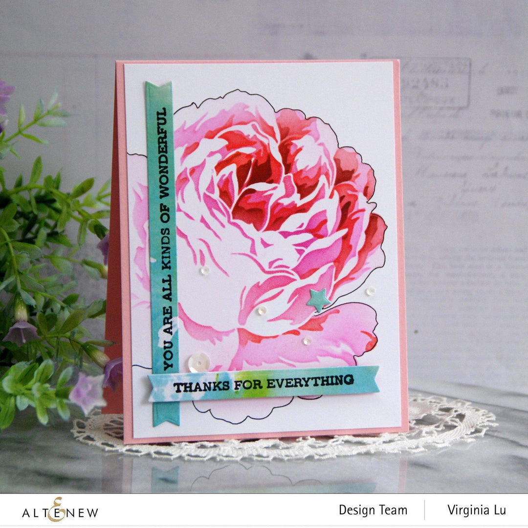 Altenew Hot Foil Plate & Stencil Bundle Gilded Rose Hot Foil Plate & Layering Stencil Bundle