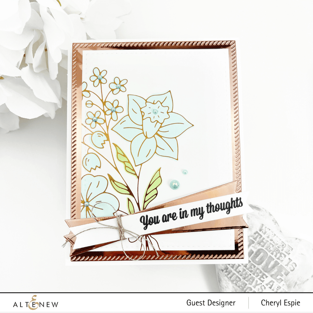 Altenew Hot Foil Plate & Stencil Bundle Morning Blooms Hot Foil Plate & Stencil Bundle