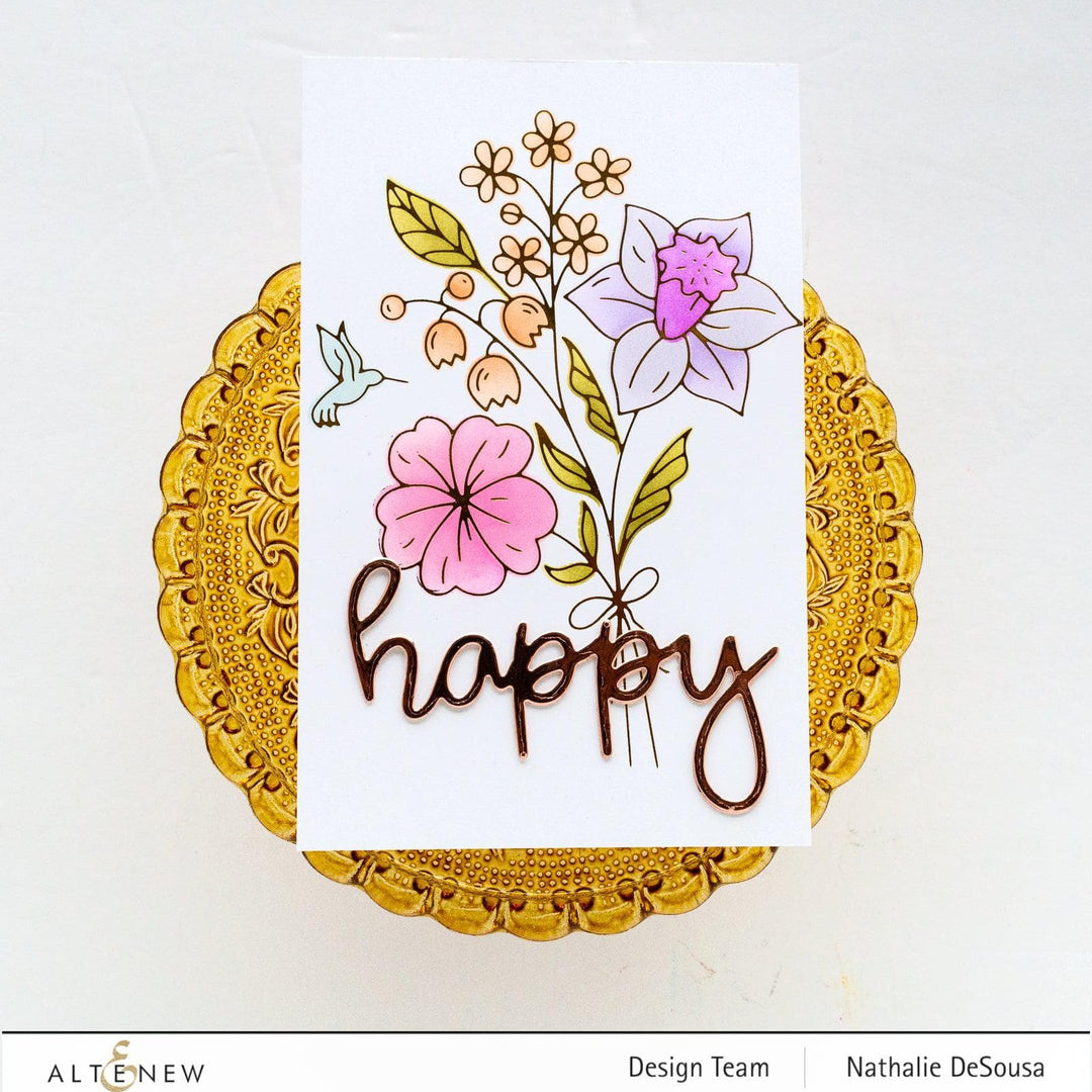 Altenew Hot Foil Plate & Stencil Bundle Morning Blooms Hot Foil Plate & Stencil Bundle
