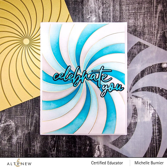 Altenew Stamp & Die & Hot Foil Plate Bundle Rainbow Burst Hot Foil Plate & Stencil Bundle